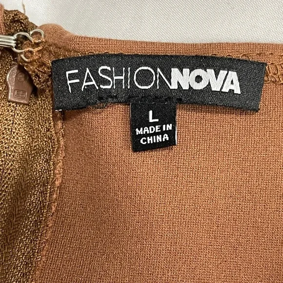 Fashion Nova Pencil Slit Body cone Midi Dress Browen Size L - Picture 6 of 12